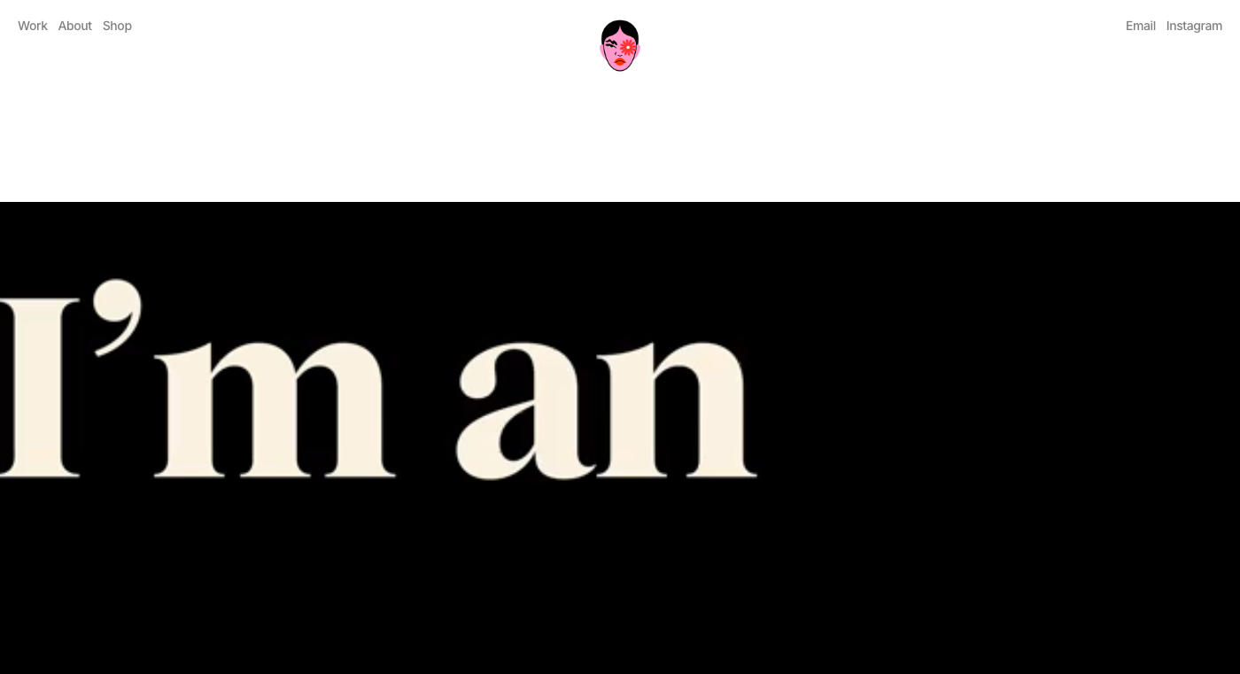 Screenshot del portfolio de la ilustradora Camila Rosa.