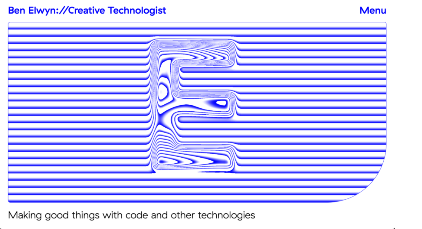 Screenshot del portfolio de Ben Elwyn.