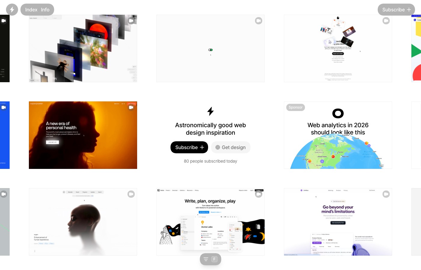 Screenshot de godly.website