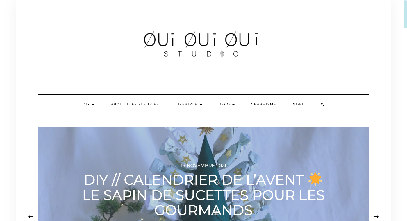 Screenshot de Oui Oui Oui Studio, un blog de DIY.