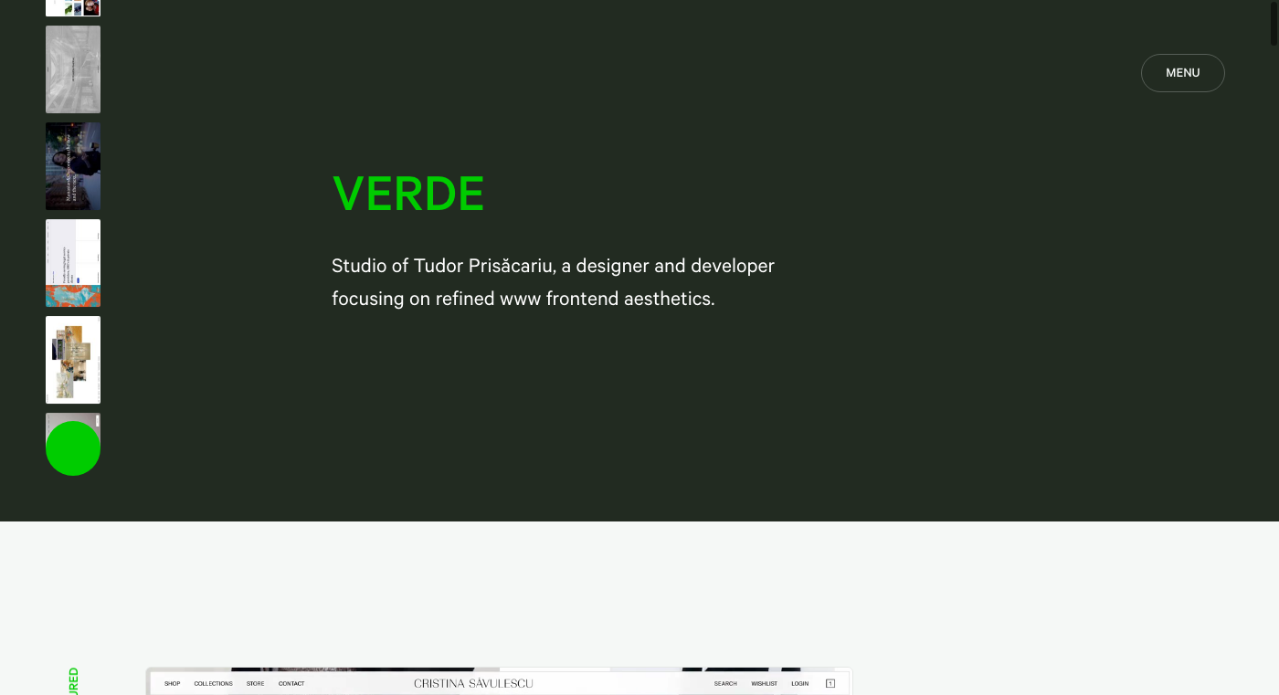 Screenshot de Verde, un estudio de diseño y desarrollo.
